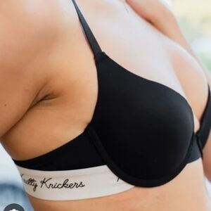 Knotty Knickers T-Shirt Bra, Black, 32DDD
